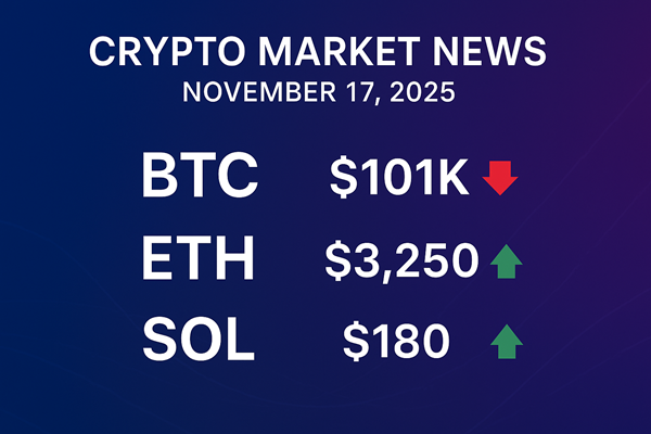 Crypto Market News Nov 17 2025 BTC Near $101K