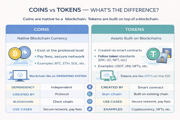 Coins vs Tokens - What’s the Difference