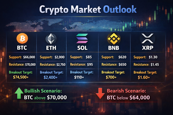 Crypto Market Outlook 09 March 2026 BTC, ETH, SOL, BNB & XRP Analysis and Predictions