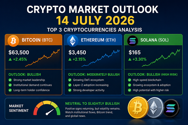 Crypto Market Outlook 14 July 2026 Bitcoin, Ethereum & Solana Analysis