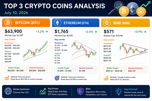 Top 3 Cryptocurrency Price Predictions & Market Analysis – Bitcoin, Ethereum and BNB Outlook (July 2026)